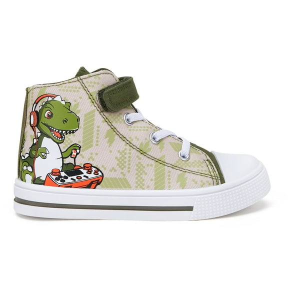 EUXTERPA Toddler High Top Canvas Sneakers Boys Dinosaur Casual Walking Shoes Little Kid Size 12