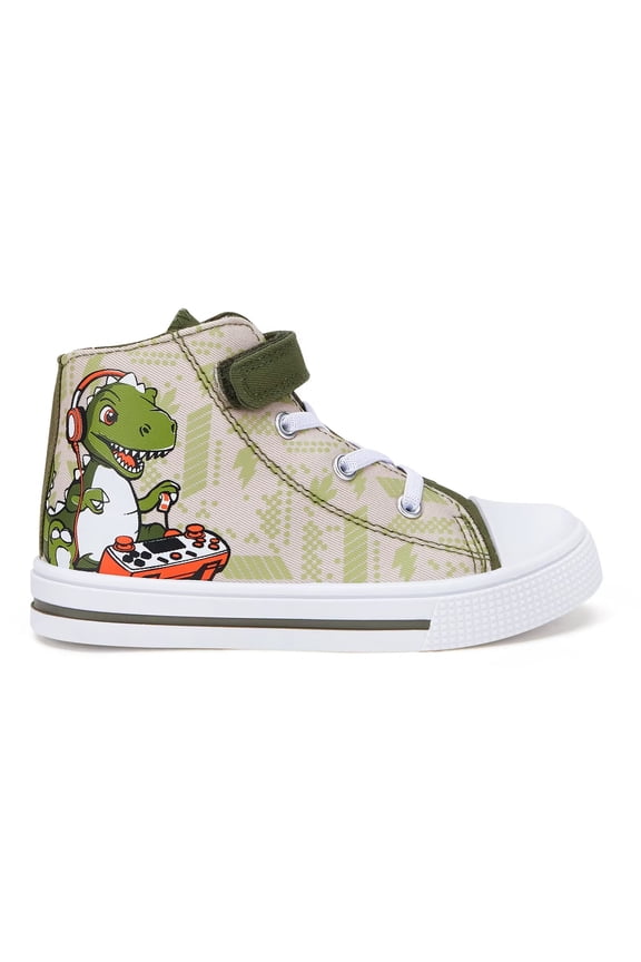 Toddler High Top Canvas Sneakers Boys Dinosaur Casual Walking Shoes Little Kid Size 13