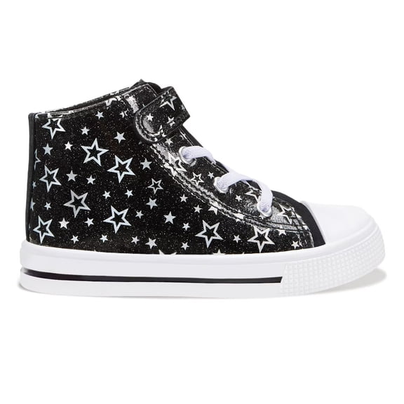 EUXTERPA Toddler High Top Canvas Sneakers Girls Black Casual Walking Shoes Little Kid Size 12