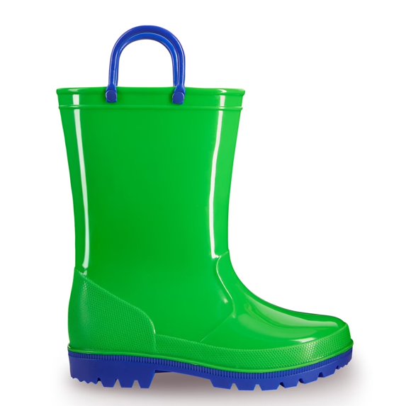 EUXTERPA Toddler Kids Waterproof Rain Boots Boys Girls Green Boots with Handles Toddler Size 5