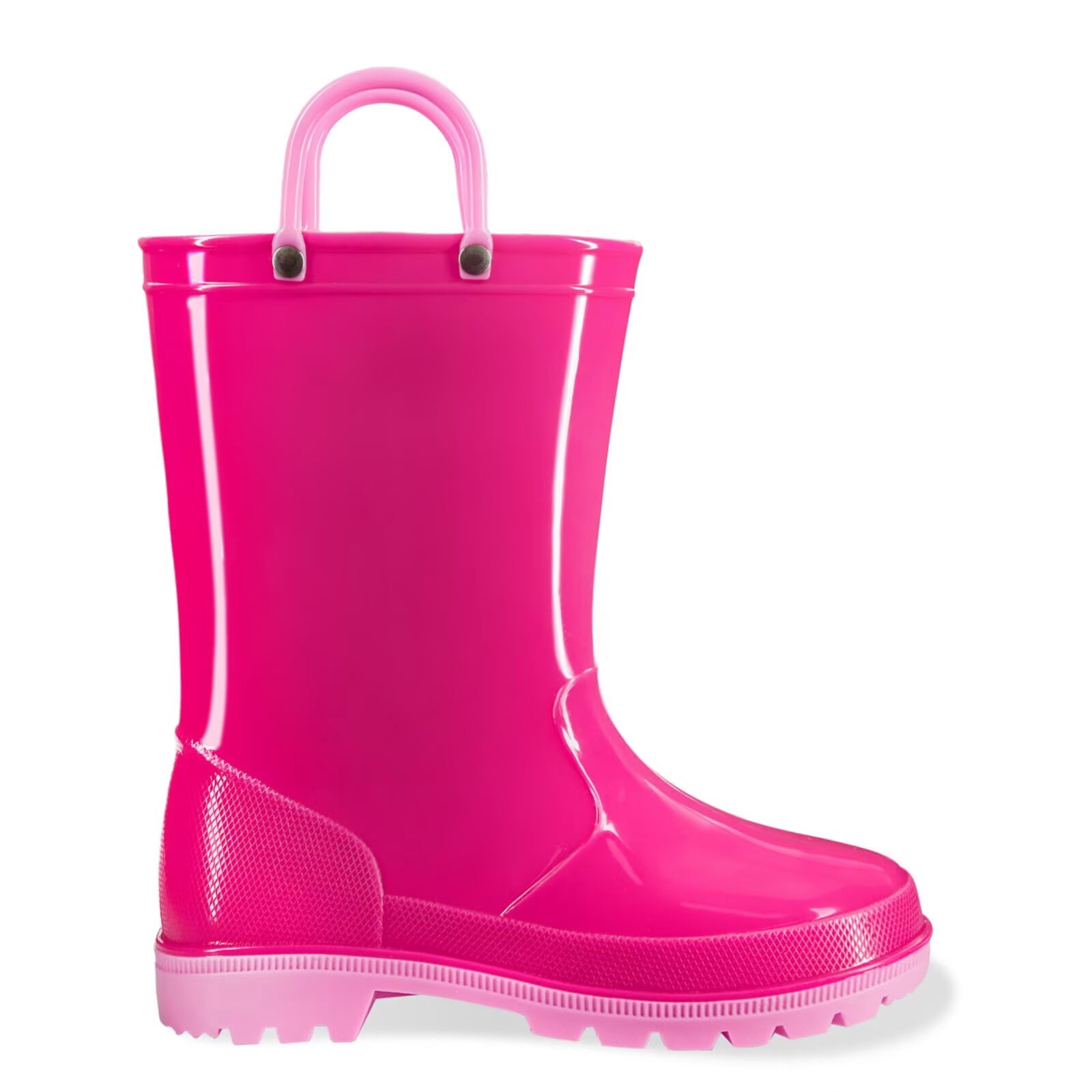 EUXTERPA Toddler Kids Waterproof Rain Boots Boys Girls Hotpink Boots with Handles Big Kid Size 3