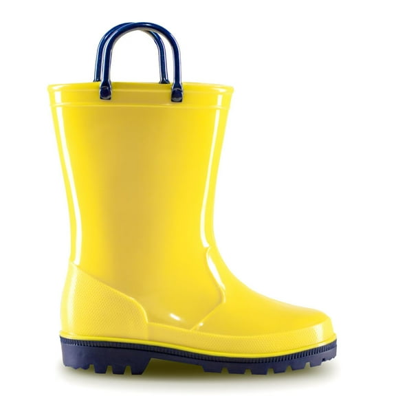 EUXTERPA Toddler Kids Waterproof Rain Boots Boys Girls Yellow Boots with Handles Toddler Size 9