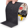 thumbnail image 1 of Ludolm 4in x 16ft Heavy Duty Anti Slip Tape Non-Slip Grip Tape Strong Traction Friction Abrasive AdhesiveSafety for Stairs Steps Skateboards Outdoor/Indoor, Black, 1 of 8