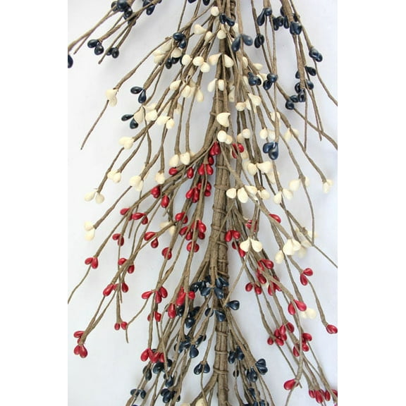 EV-1005R Primitive Pip Berry Garland - Red, White and Blue