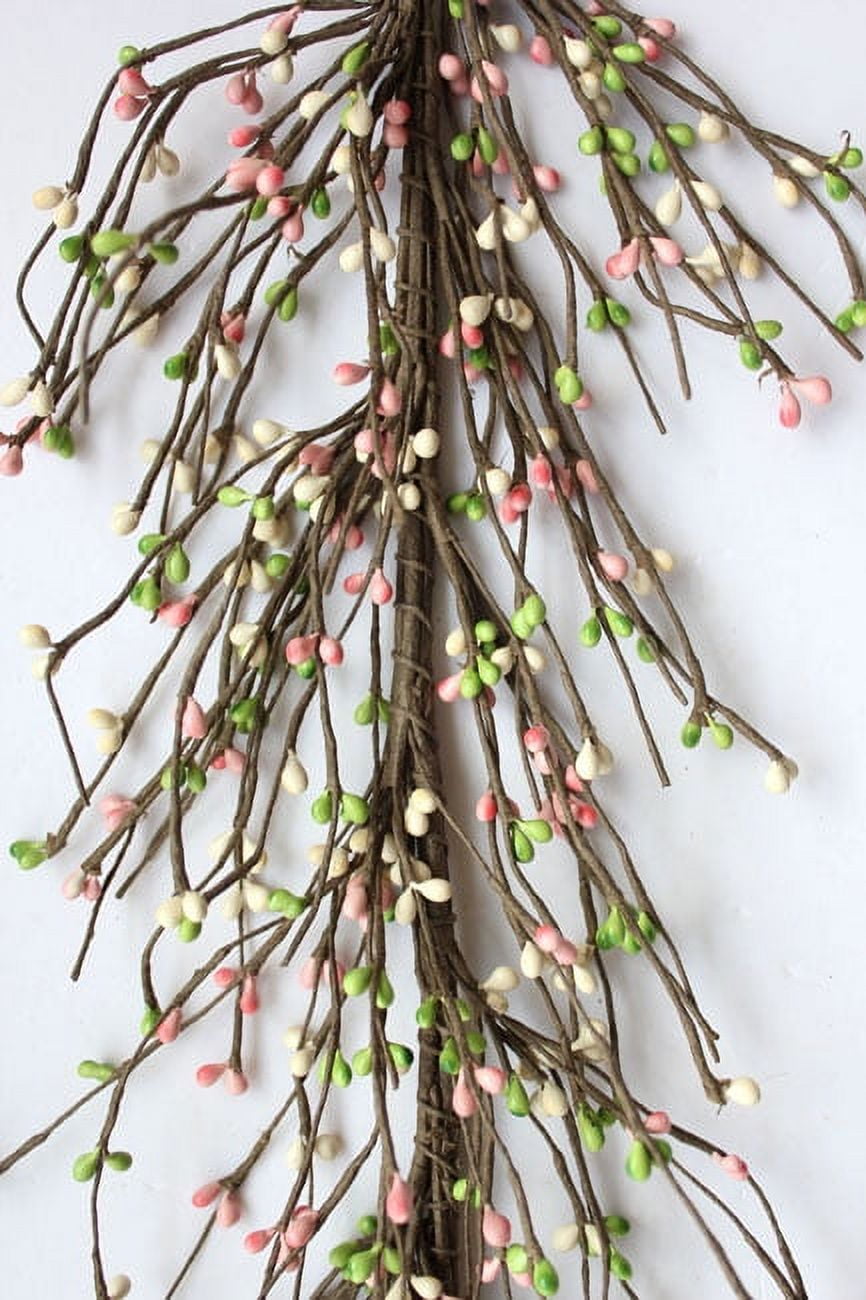 EV-C32 Primitive Pip Berry Garland in Red and Gray Color - 5 foot / 60  inches Length, Spring, Winter or All Season Color Garland, Home Décor,  Wedding