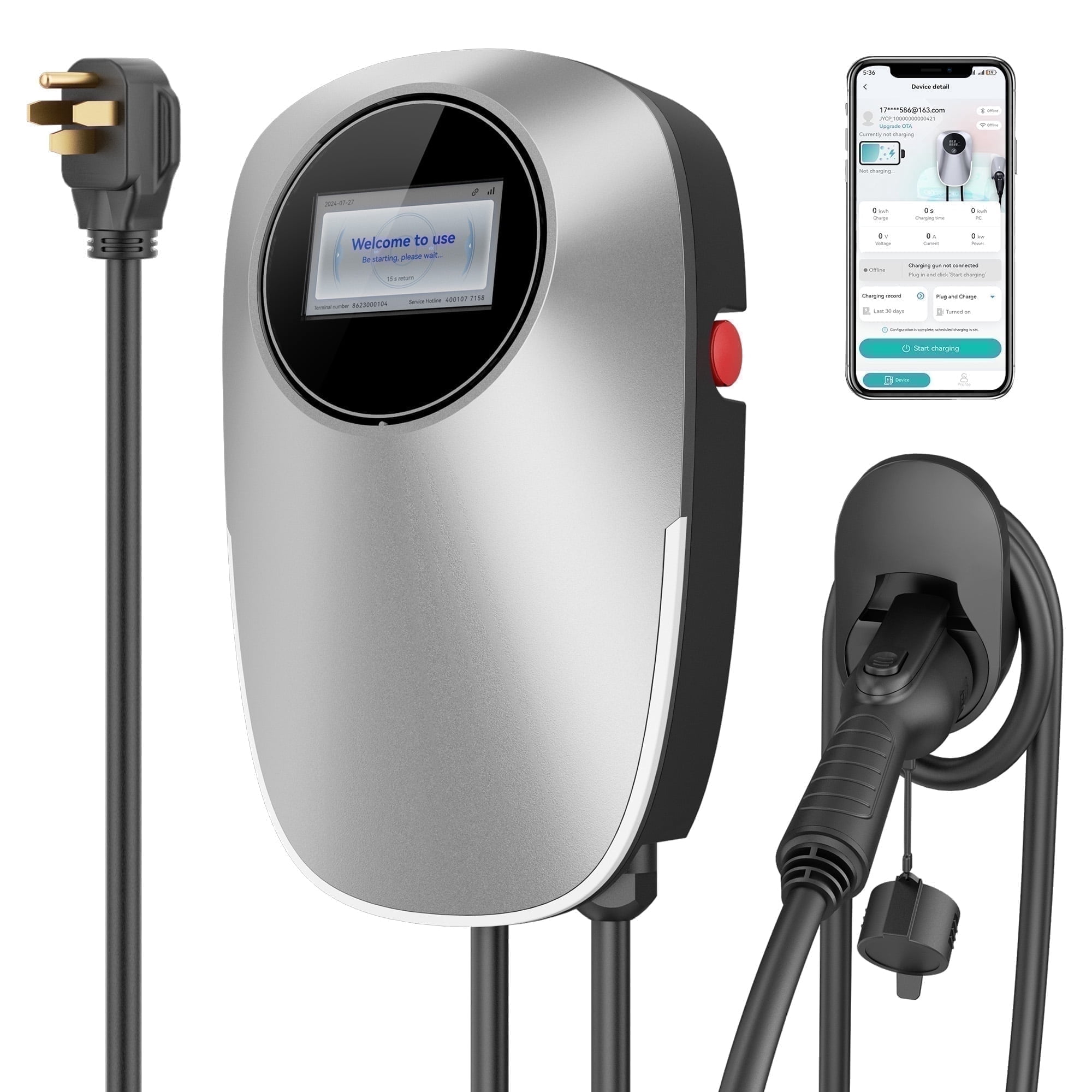 Level 1 2 Electric Vehicle Charger 26ft EV Portable Charging Cable with Level 1 2 Electric Vehicle Charger 26ft EV Portable Charging Cable with