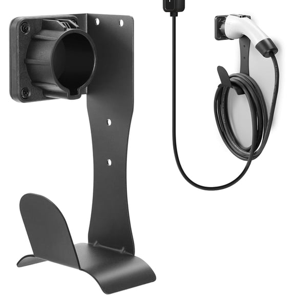 EV Charger Holder Cable Organizer Wall-Aligned Mount Holder, Electric Car Charger Cord Holder & PlugHolster Dock