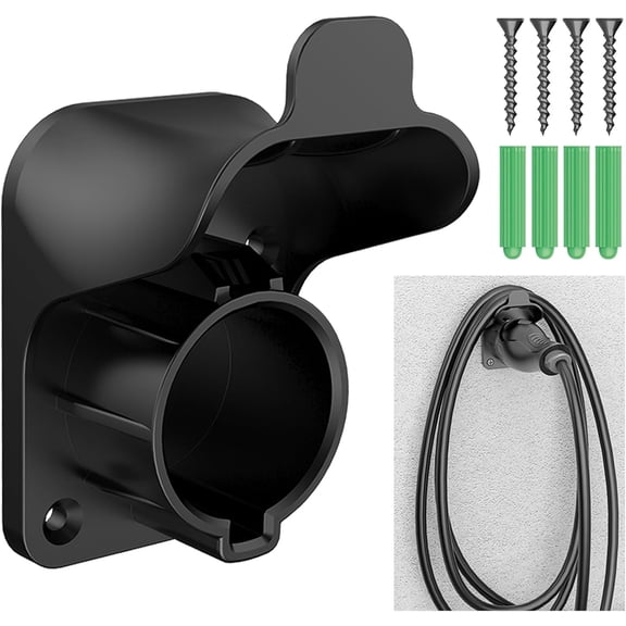 EV Charger Holder Wall Mount for J1772 Plug with Waterproof Lock Design