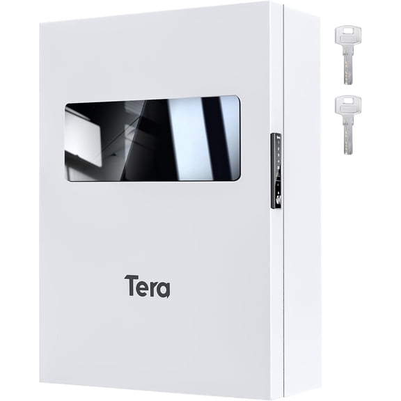 EV Charger Wall Station Protector Box with Digital lock and key combination Access Waterproof & Dustproof, Easy Install Cable Organizer, White & Black, Storage & Organization for Home & Garage