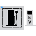 thumbnail image 1 of EV Electric Vehicle- 36" Electric Charging Station 2 pc Parking Lot Pavement Marking Stencil Thickness: .060, 1 of 1