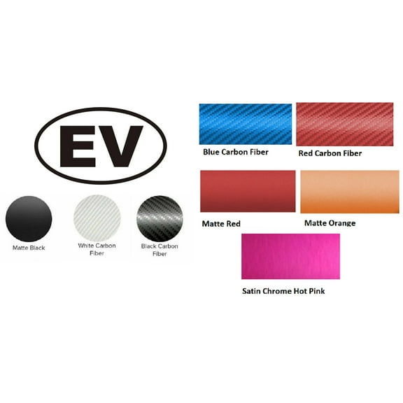 EV Electric Vehicle Vinyl Wrap Sticker, Many Colors
