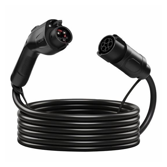 EV Extension Cable 48 Amp 21ft J1772, Level 1/2 Charger Cord - 120V-240V Compatible, IP66 Waterproof, Electric Vehicle Charging Extension