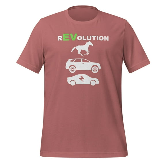 EV Revolution T-Shirt Drive E-Cars Shirt Funny Electric Vehicle T-Shirt Electric Power Shirt EV Life Shirt EV Driver T-Shirt 100% Electric Shirt EV Revolution Shirt (Mauve, L)