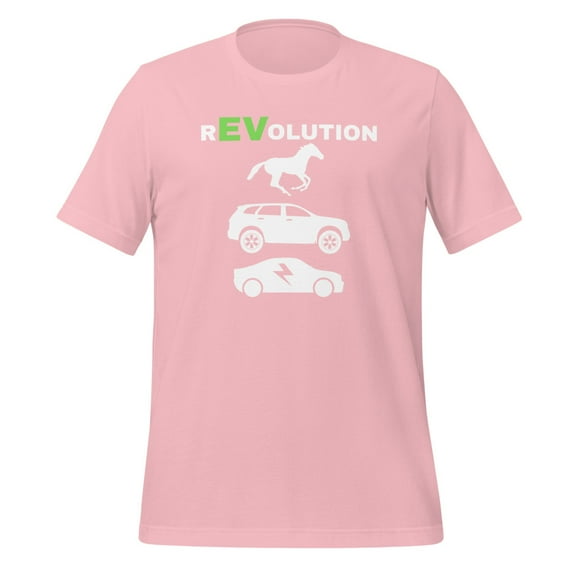 EV Revolution T-Shirt Drive E-Cars Shirt Funny Electric Vehicle T-Shirt Electric Power Shirt EV Life Shirt EV Driver T-Shirt 100% Electric Shirt EV Revolution Shirt (Pink, S)