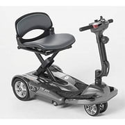 EV Rider Award Winning Transport AF+ Auto Folding Scooter - Newly Updated w/4 Wheels, Remote and 11.5 Battery - Ultralight Compact Long Range - Silver