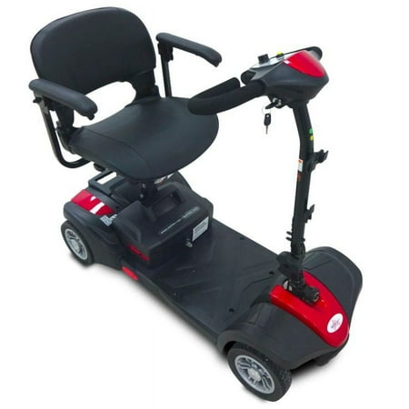 EV Rider MiniRider LITE 4 Wheel Travel Scooter, With Quick Turn Red