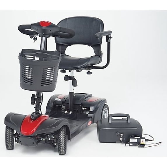 EV Rider MiniRider Lite 4-Wheel Mobility Scooter with Basket, 12Ah Battery, Swivel Seat - Weight Capacity 280Lbs