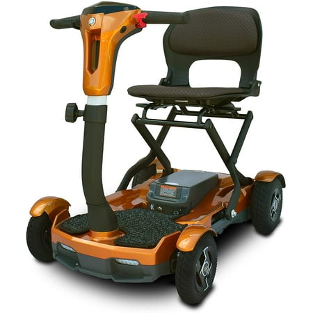EV Rider TeQNo S26 Auto FOLDING Portable Lightweight 4-Wheel Mobility Scooter with Laser Guide Lights and Key Fob