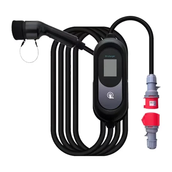 EV Smart C Series Portable EV Charger (Type 2, 32A/7KW, 5m Cable, IP67, LED Display, 5-Level Current Adjustment) for European EVs