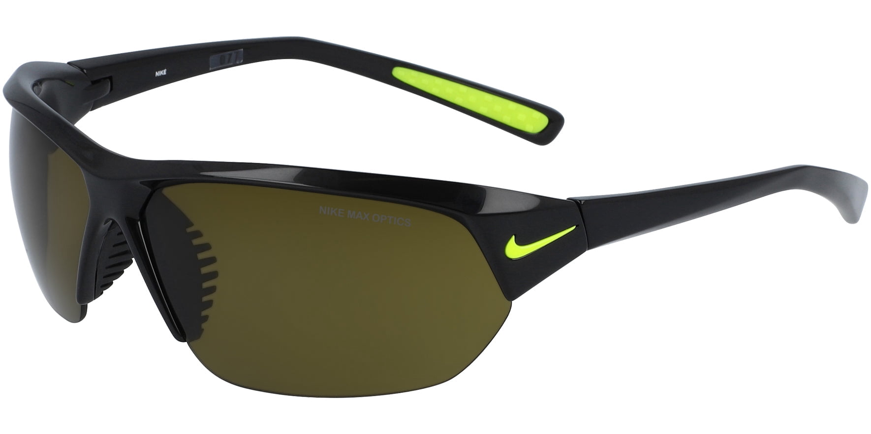 Nike Skylon Ace Unisex Black/Volt Sports Wrap Sunglasses with Max Optics Lens