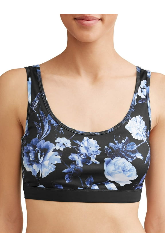 Floral Athleisure Bra Women's (Indigo/Caviar)