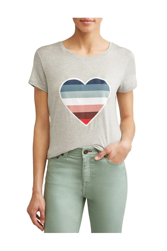 Ombre Heart Short Sleeve T-Shirt Women's