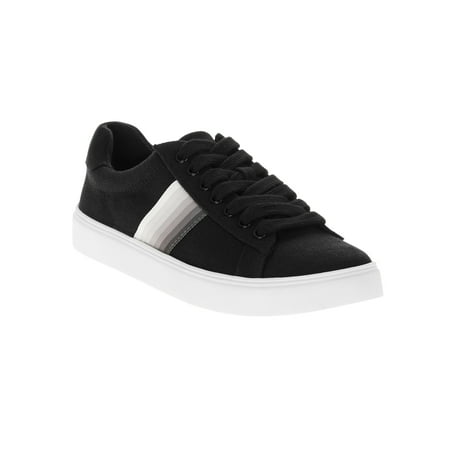 EV1 from Ellen DeGeneres Women's Cupsole Lace Up Trainer (Black Canvas)