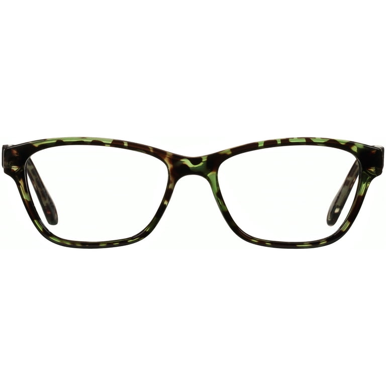 EV1 from Ellen DeGeneres Womens Prescription Eyeglasses, Amelia, Green  Tortoise, 51.0 - 15.5 - 135, with Case 