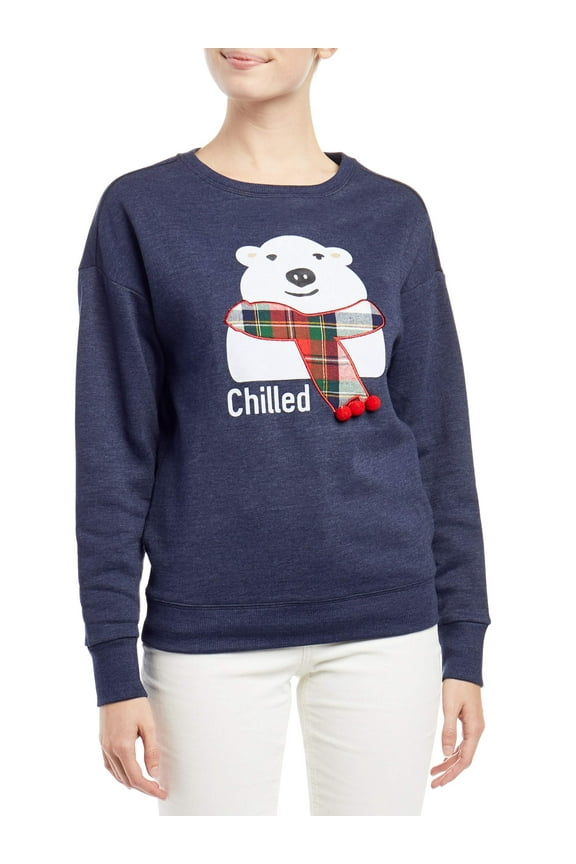 "Chilled" Long Sleeve Crewneck Fleece Top Women's