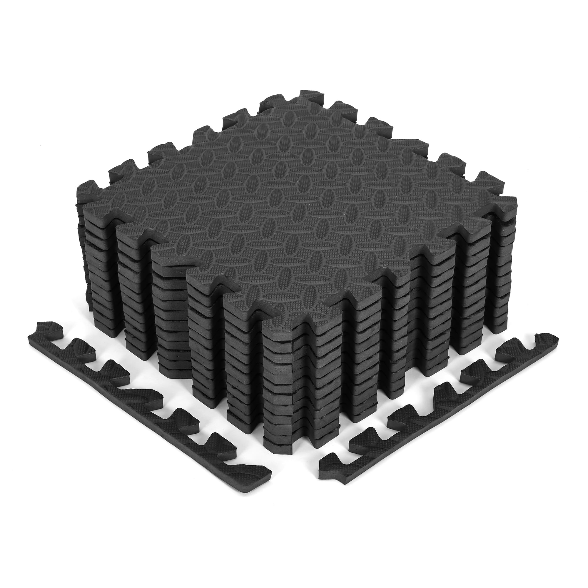 Nk decoration 12 x 12 black eva foam interlocking floor mats 12 piece