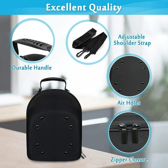 EVA Baseball Cap Storage bag, Ball Cap Suitcase Holder Carrying Bag with Shoulder Strap for Men, Women (Cap Carrier 2-6) Black