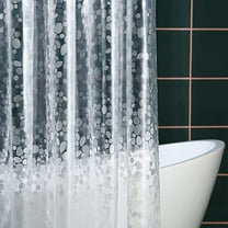 EVA Clear Shower Curtain with 3D Pebble Design, Water-Repellent Liner for Bathroom, 70.8x70.8 Inches