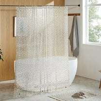 EVA Clear Shower Curtain with Water Cube,Water-Repellent Liner Magnetor Bathroom,72x78 Inches
