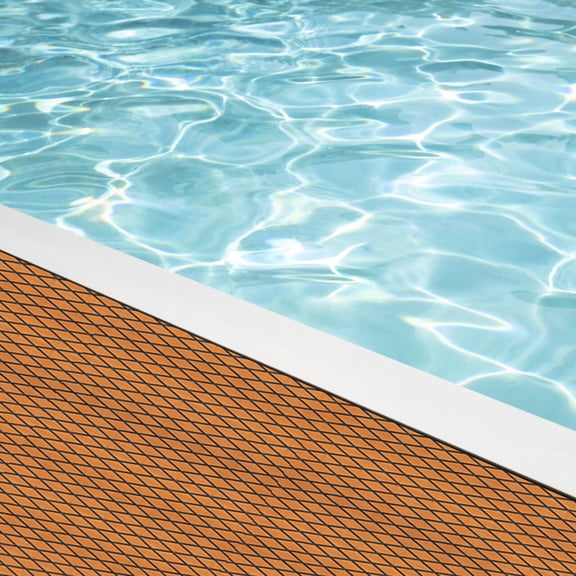 EVA Decking Faux Teak Sheet, 6mm Thickness, Anti-Skid Self-Adhesive Boat Flooring Mat for Motorboat RV Yacht Kayak Swimming Pool 94" X 35"