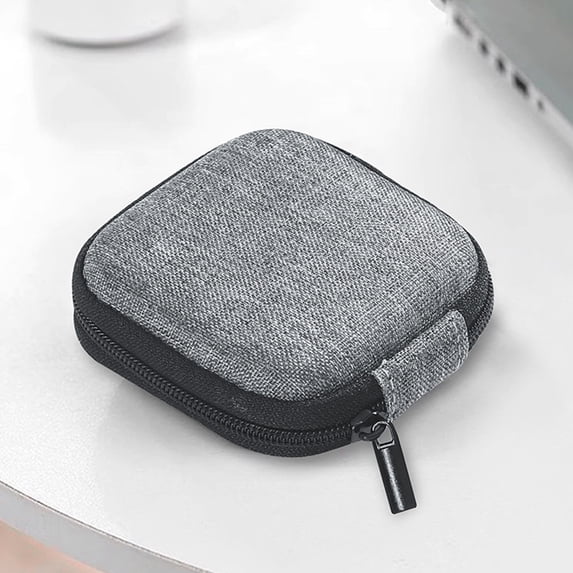 EVA Digital Storage Organizer Case | Round Zip Bag for Headphones, Data Cable, Bluetooth Earbuds | Unisex Compact Holder | 7.5x7.5x4cm | Travel Accessory | 1 Piece
