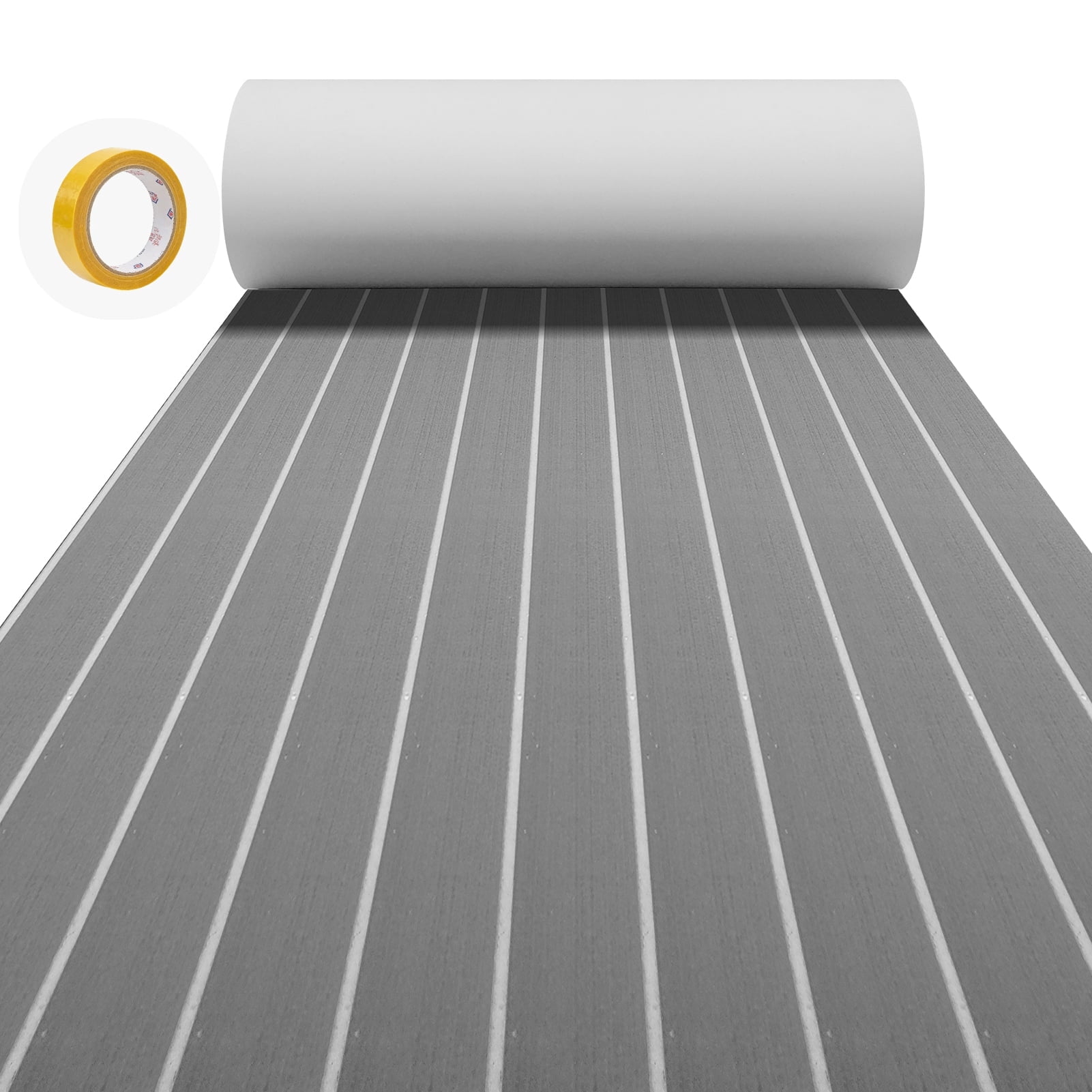 EVA Foam Boat Decking Sheets 15" x 94" - 7mm Thick Non-Slip Faux Teak Marine Flooring Mat for Kayak RV Yacht Motorboat Skateboard Skimboard Step Pool Garden