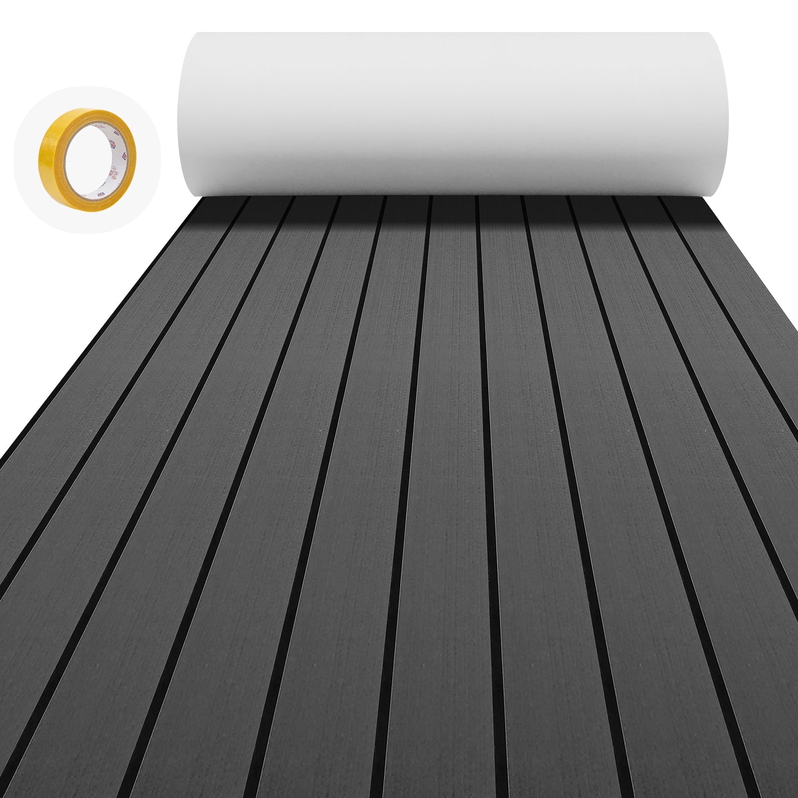 EVA Foam Boat Decking Sheets 15" x 94" - 7mm Thick Non-Slip Faux Teak Marine Flooring Mat for Kayak RV Yacht Motorboat Skateboard Skimboard Step Pool Garden