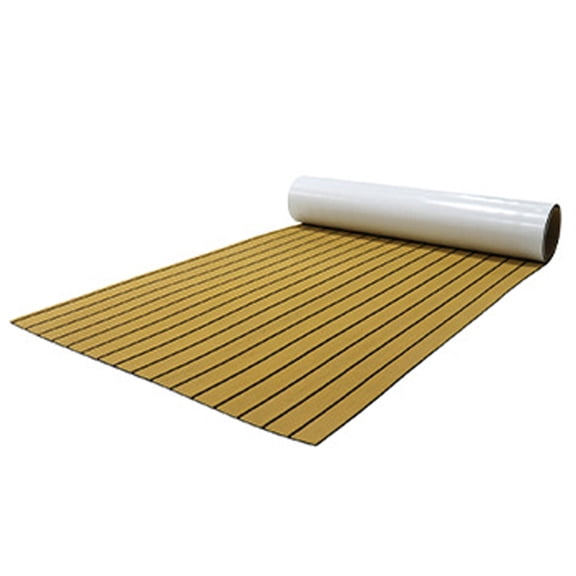 EVA Foam Boats Flooring Decking Sheet Pad 6mm Anti-Skid Faux Teak Marine Flooring Mat for Yacht Motorboat,94''x23''