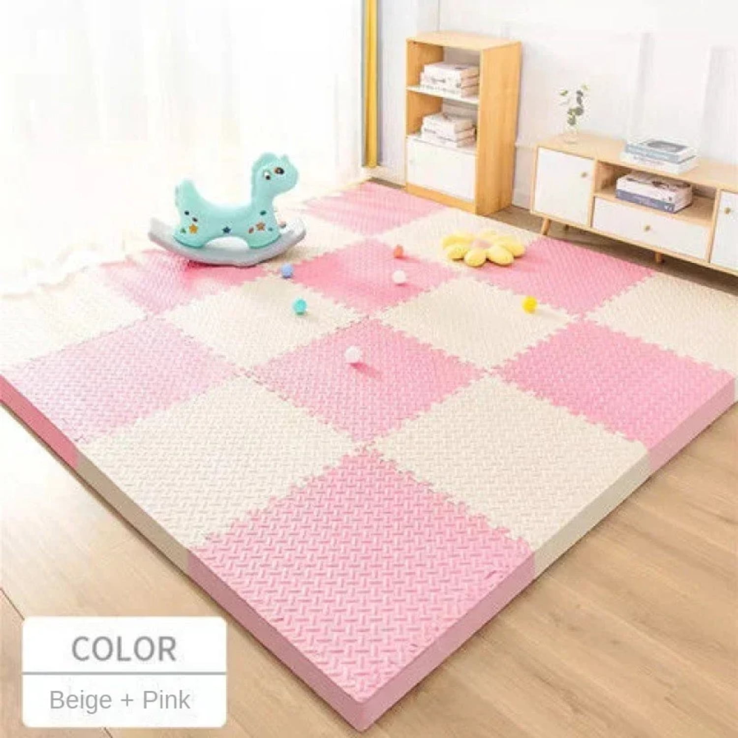 EVA Foam Interlocking Puzzle Floor Mat, 30x30cm Thick Checkered Foam ...