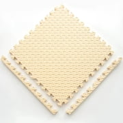 EVA Foam Interlocking Puzzle Floor Mat, 30x30cm Thick Checkered Foam Tiles for Home Gym Living Room, 4 Pieces, Beige