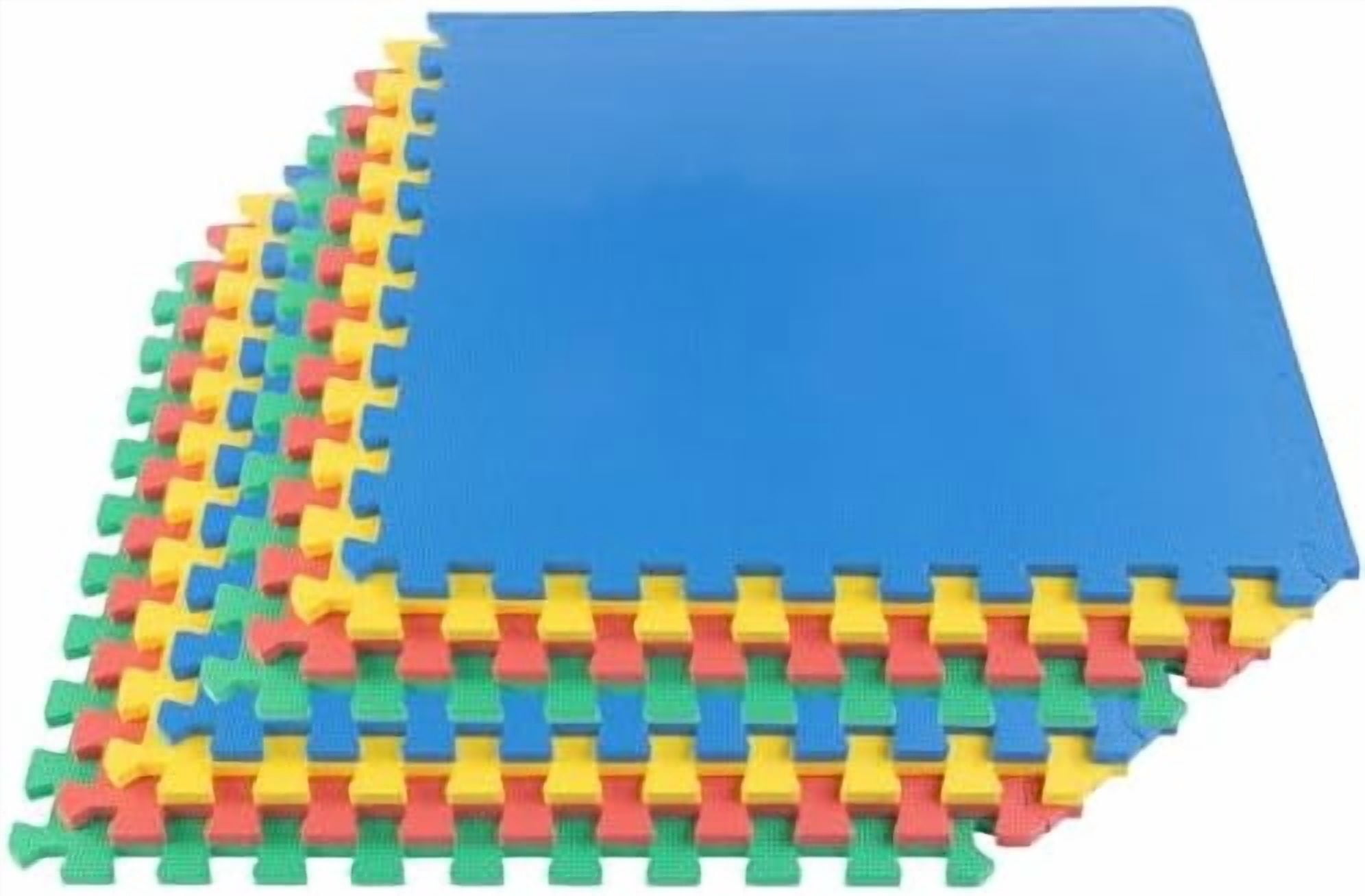 EVA Foam Mat Tiles 8-Pack - 32 SQ FT Interlocking Padding for Playroom or Gym Flooring - Workout Mat or Baby Playmat by  (Multicolor)