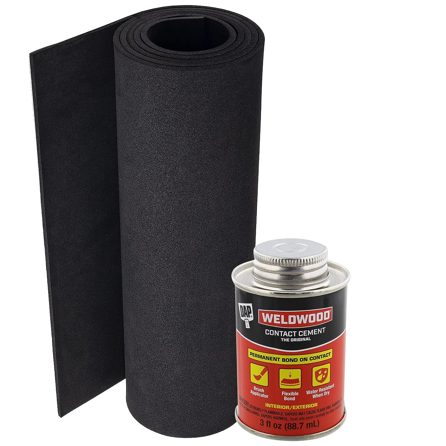 EVA Foam Roll and Contact Cement Adhesive DAP Woodweld Cement Glue