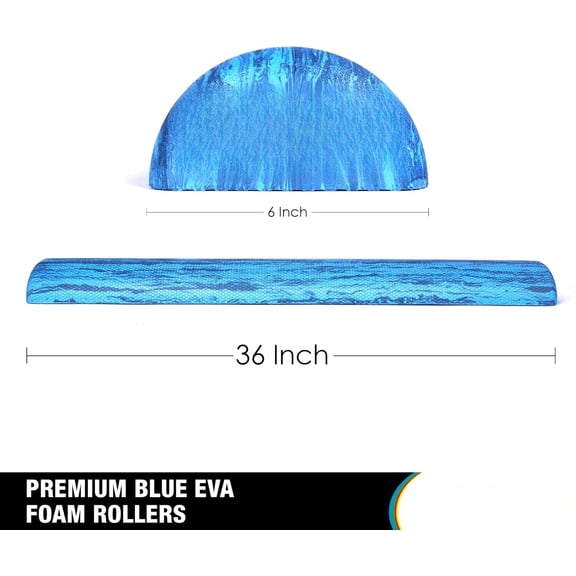 EVA Foam Roller for Back, Core & Legs, Half Round 6 Inch x 36 Inch, Recovery Essential, Supports Muscle Relief and Stretching for Gym Users
