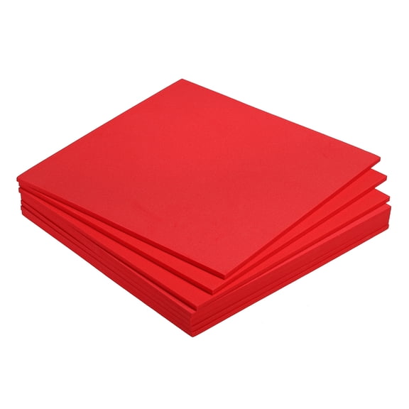 EVA Foam Sheets Red 9.8 Inch x 9.8 Inch 5mm Thick Crafts Foam Sheets Pack of 8