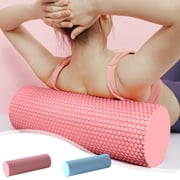 EVA Foam Solid Yoga Roller, High Density Massage Roller for Pilates Barre, Slimming Muscle Relief Yoga Column, Portable Solid Foam Roller for Home Gym Fitness, Deep Tissue Massage Stick, 12in, Pink