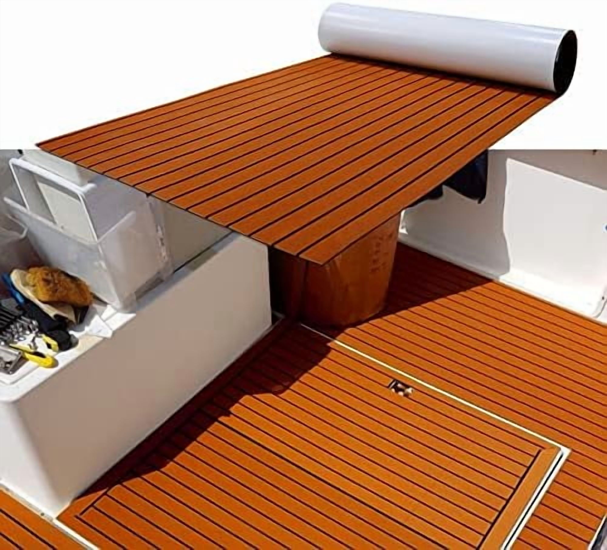 EVA Foam Teak Decking Mat, Non-Slip Self-Adhesive Soft Boat Sea Deck ...