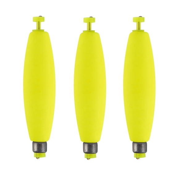 EVA Foam Weighted Fishing Bobbers, 3pcs Oval Cigar Snap-On Floats for Bass Trout Crappie