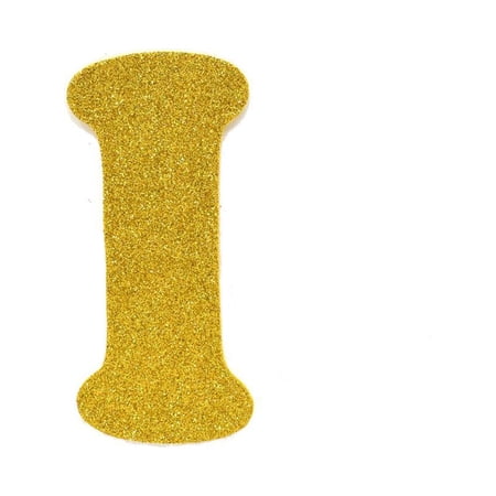 EVA Glitter Foam Letter Cut Out "I", Gold, 4-1/2-Inch, 12-Count
