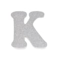thumbnail image 1 of EVA Glitter Foam Letter Cut Out "K", Silver, 4-1/2-Inch, 12-Count, 1 of 1