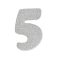 thumbnail image 1 of EVA Glitter Foam Number Cut Out "5", Silver, 4-1/2-Inch, 12-Count, 1 of 1